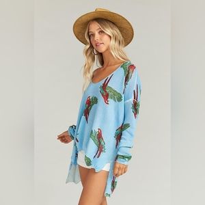 Show Me Your Mumu canopy polly parrot sweater, size small
